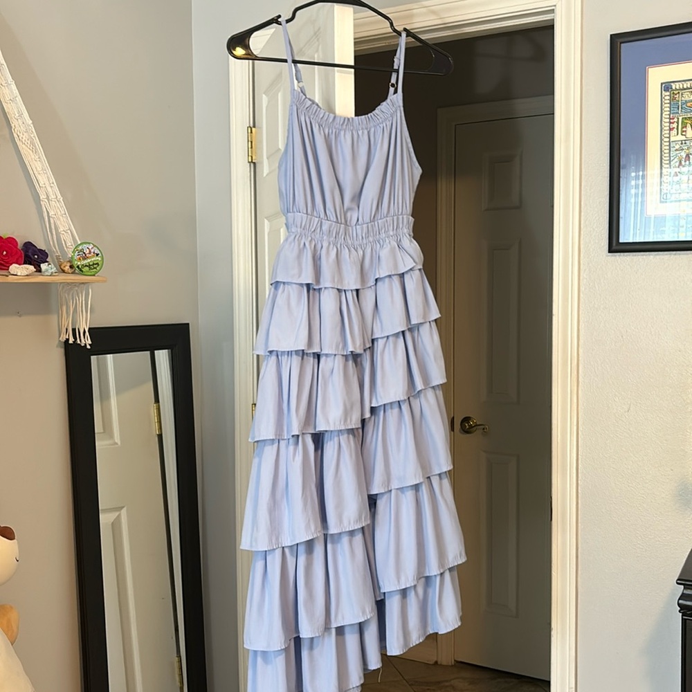 light blue dress